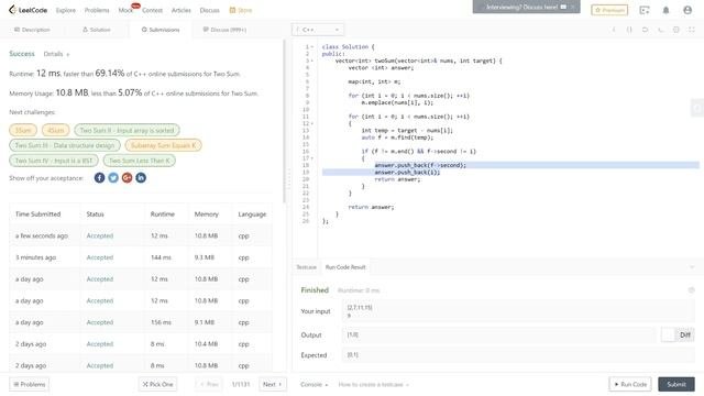 LeetCode #1 Знакомство и решение первой задачи
