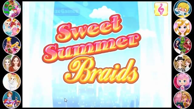Sweet Summer Braids - Girl Game Walkthrough - Video Games for Kids смотреть онлайн