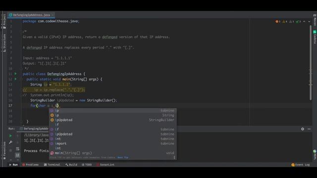 Defanging an IP address (java) |Leetcode Easy - solution explained смотреть онлайн