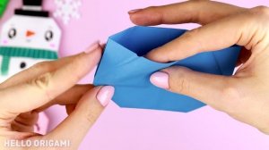 Оригами Снеговик из бумаги | Сюрприз на Новый год | Origami Paper Snowman