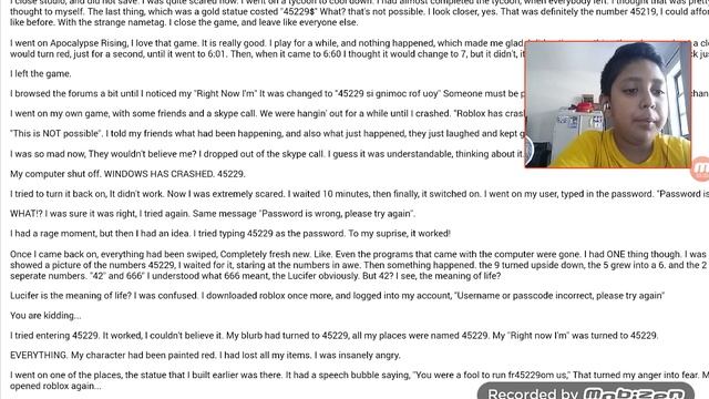 Error 45229 Roblox Creepypasta Part 2 смотреть онлайн