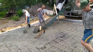 Заливка фундаментной плиты 17м3