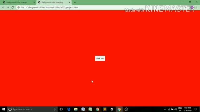 Randomly background color changing project in HTML,CSS and Javascript by using Sublime text editor.
