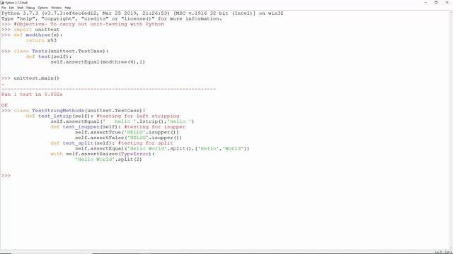 Testing with unittest in Python Practical