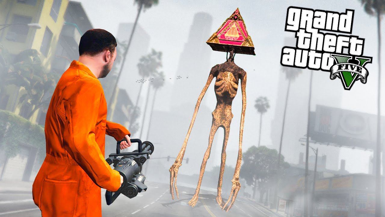 ПИРАМИДОГОЛОВЫЙ ОХОТИТСЯ НА НАС! ОПАСНЫЙ SCP ПРОТИВ ЛЮДЕЙ! БЕЗУМНАЯ БИТВА С МОНСТРОВ В ГТА 5 смотреть онлайн