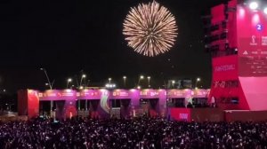 Салют в честь открытия чемпионата мира по футболу в Дохе.