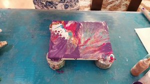 #17, Акриловая заливка. Техника с феном.Fluid Art.Жидкий акрил.