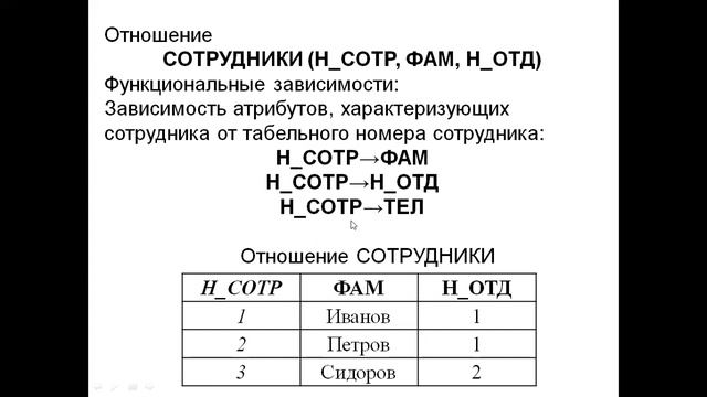 Лекция №9 - НОРМАЛИЗАЦИЯ БАЗ ДАННЫХ. НОРМАЛЬНЫЕ ФОРМЫ БАЗ ДАННЫХ: 1НФ, 2НФ, 3НФ, 4НФ
