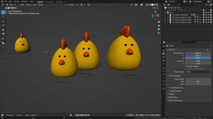 Демо ролик "Прыгающие цыплята в Blender 3.1" и немного о том как это сделано