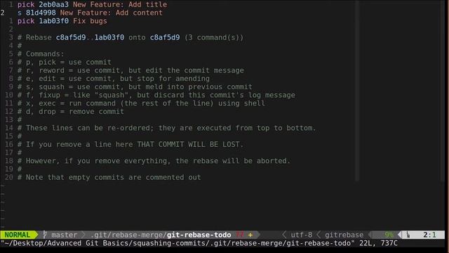 Squashing Git Commits смотреть онлайн
