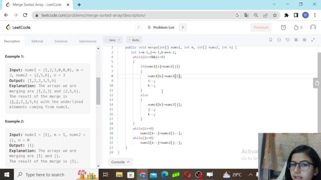 Merge Sorted Array | Leetcode 88| Arrays
