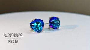 DIY Серьги из УФ смолы Кубики льда