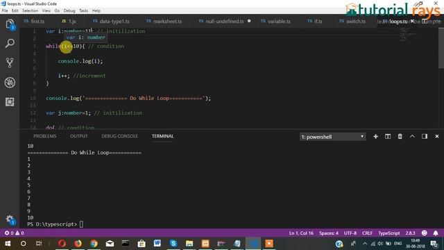 9 Loops in TypeScript 2019 -Tutorial Rays | By Umar Rahman