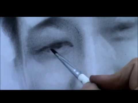 Как рисовать ПОРТРЕТ С НАТУРЫ.Поэтапное рисование портрета / сухая кисть.