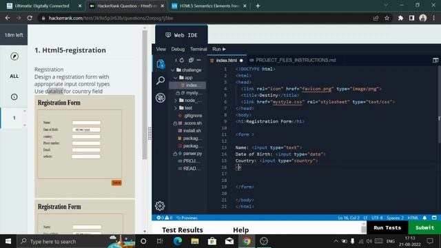 HTML5 Semantics | Fresco Play | Hands On 4 | Registration Form смотреть онлайн