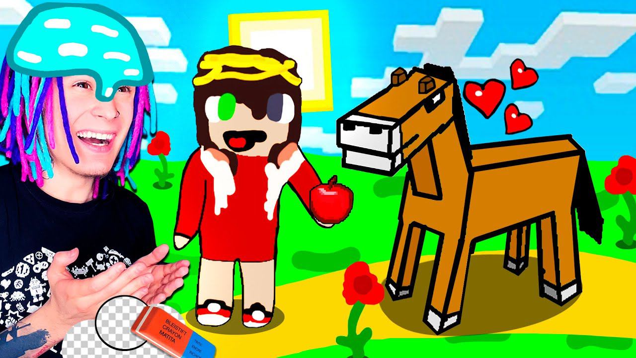 ПОЧЕМУ МОЯ ЛОШАДЬ СТАЛА НАРИСОВАННОЙ В МАЙНКРАФТ смотреть онлайн