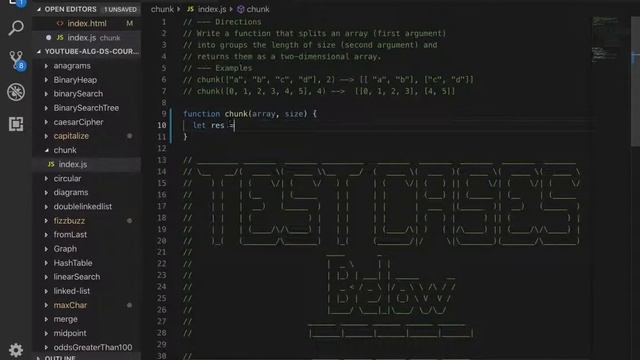 Javascript Algorithms and Data Structures #17 - chunk Algorithm