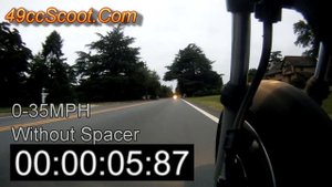 Project 49 : 0-35MPH With & Without "Restrictor" Spacer (49cc Scooter Performance)