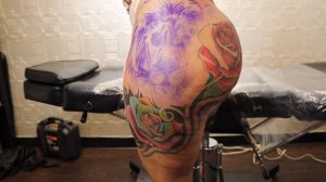 TATTOO TIME LAPSE - how to shade tattoo -black tattoo artist- tattooing black skin