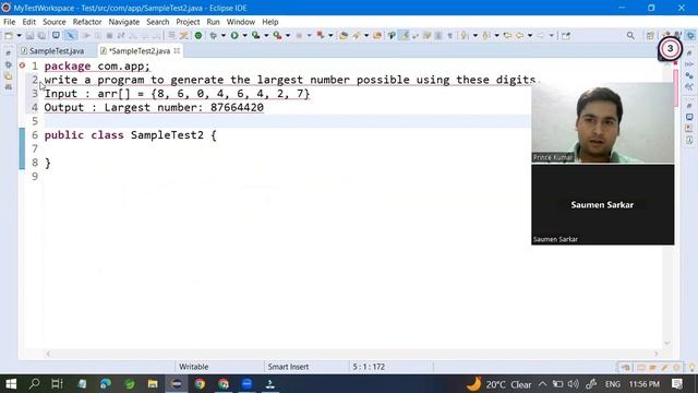 Accenture Coding Round Java Developer Interview  Experience - 2.9  years