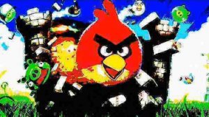 angry birds theme deep fried and extreme low quality