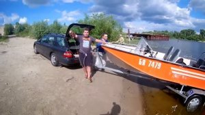 Сухой спуск с лафета на воду лодки Воронеж