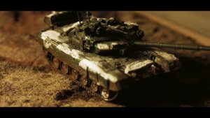 Фрагмент диорамы с русским танком T-90 (Model 1/72) Part 2
