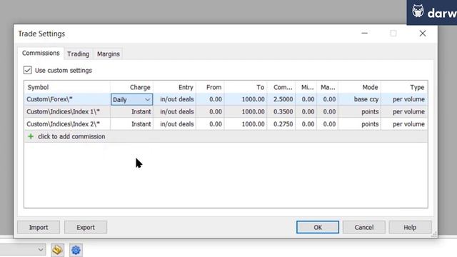 7.2) Configuring Commissions in the MT5 Strategy Tester when Backtesting | Custom Symbols