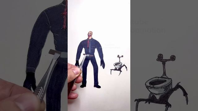 How Parasite Toilet transform to Titan TVman #stopmotion #skibiditoilet #drawing #tvman