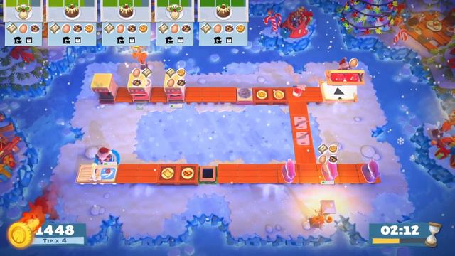 Overcooked 2 - Christmas 1-4 - 2 players - Score: 3188
