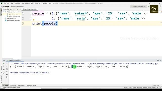 Nested Dictionary in python in hindi || Tutorial - 24 || Python Tutorial