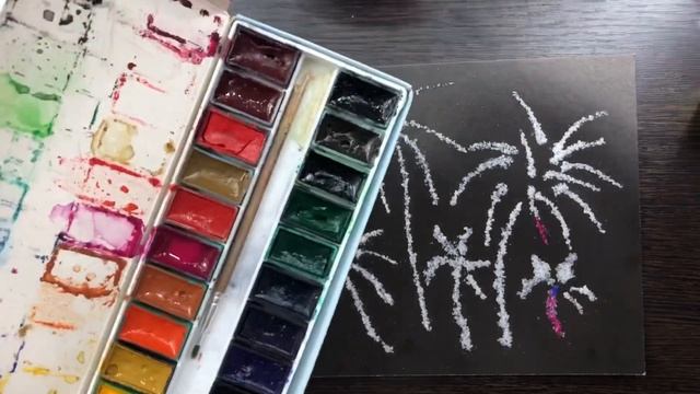 Рисование солью «Салют Победы»