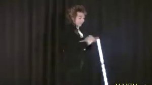 Фокус "Летающая LED трость"  (синяя)