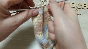 Носки спицами//Вяжу мысок носка.