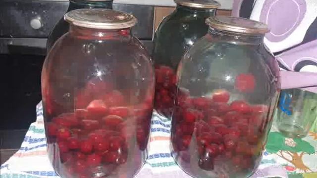 Компот из вишни без сахара. Консервация на зиму.
