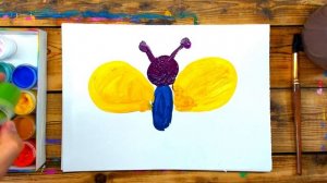 Бабочка ГУАШЬ - Урок рисования для малышей