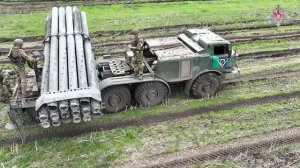 Боевая работа расчетов РСЗО «Ураган» ЦВО в зоне проведения СВО