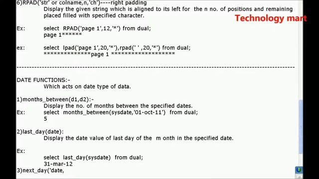 Oracle Date functions смотреть онлайн