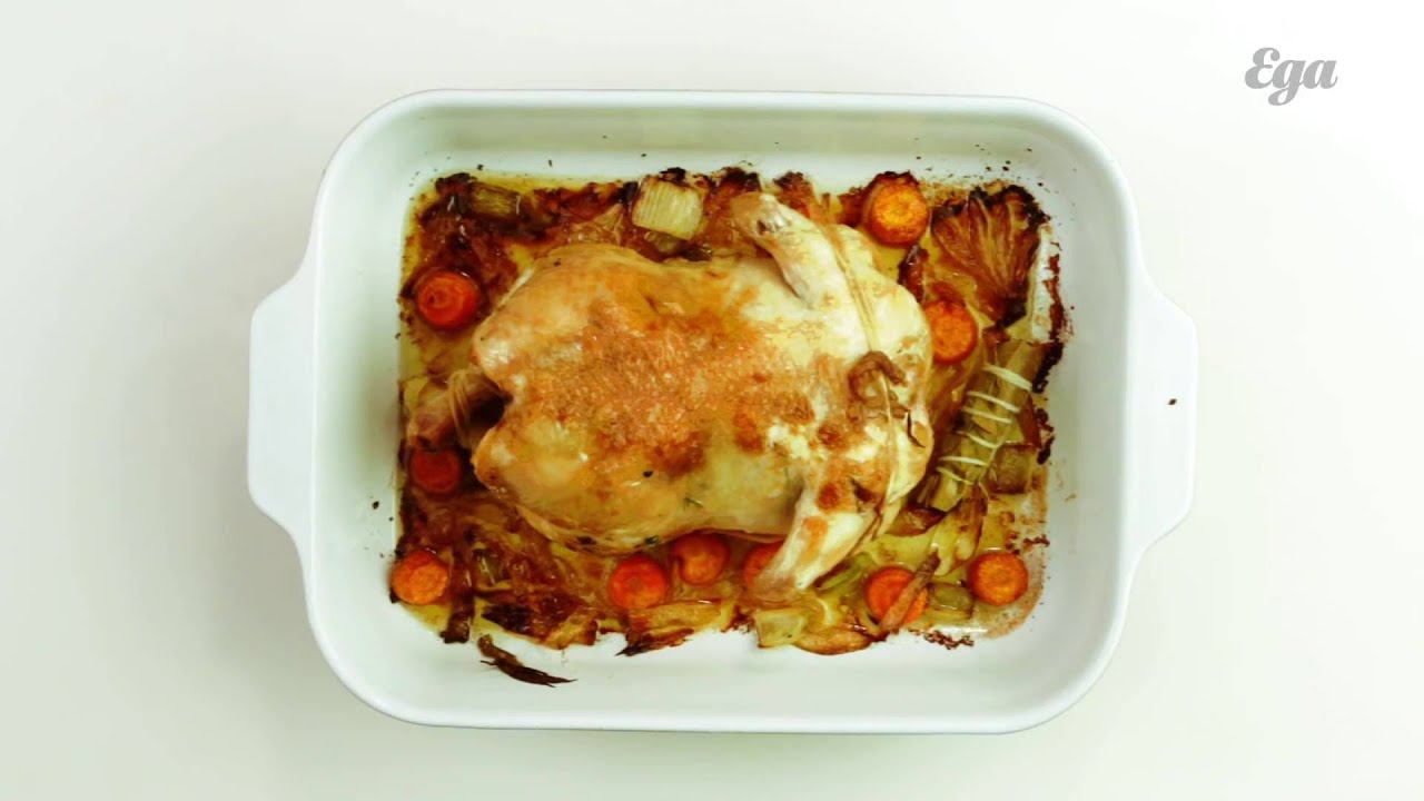 Запеченная курица с овощами. Мастер-класс Алексея Зимина.