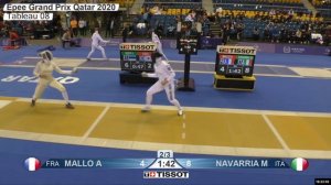 2020 79 T08 02 F E Individual Doha QAT GP YELLOW NAVARRIA ITA vs MALLO FRA