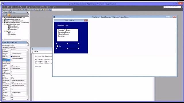 Configuring A CheckBox On An Excel VBA UserForm