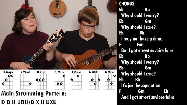 Why Should I Worry? from Oliver and Company Ukulele Cover and Play Along Cory Teaches Music смотреть онлайн