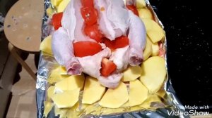 Как Приготовить в Духовке Курицу с Картошкой и Помидорами В Духовке Целиком Быстро  Простым Способо