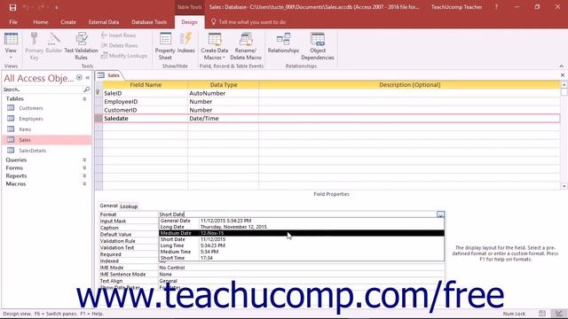 Access 2016 Tutorial The Format Property for Date/Time Fields Microsoft Training смотреть онлайн
