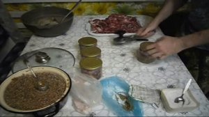 Домашняя тушёнка из говядины с гречкой в автоклаве...