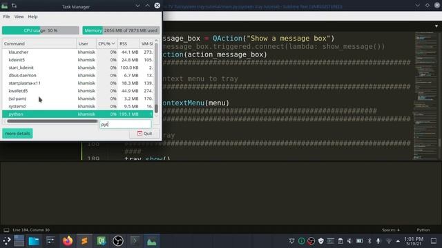 Python System Tray And Notifications | Pyside2/6 | Pyqt5/6 | Desktop App Project | Action Menu