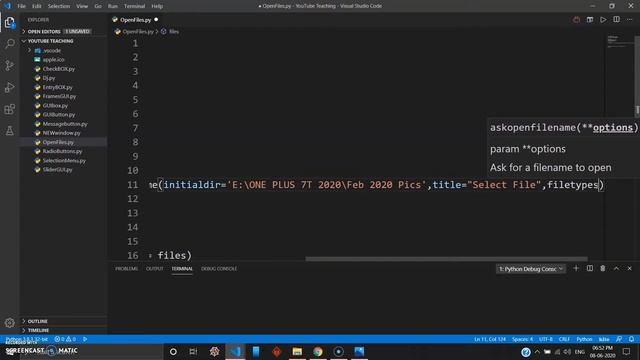 Opening Files Directory in TKinter and Python - Python Tutorial (2020) #15