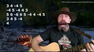 Простое кантри "Грязный старый город / Dirty Old Town" на губной гармошке для начинающих, без бендо