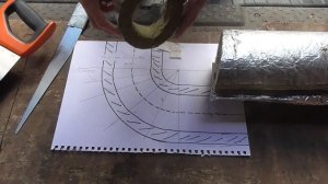 Thermal Insulation. How to Cut a Radius Elbow 90 Degrees (Bend)