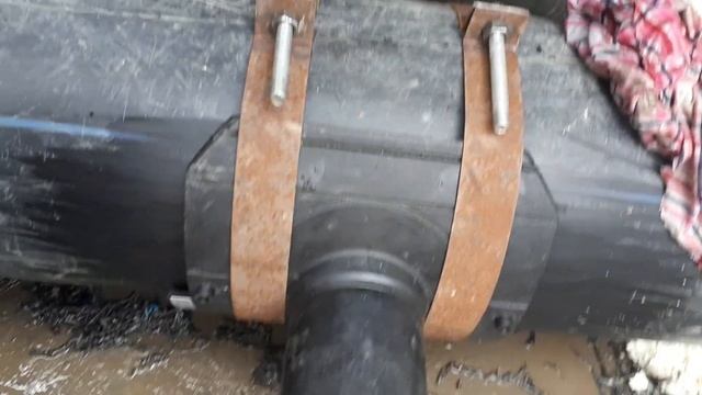 Монтируем накладной электро-бондаж на 315ю трубу с выходом на 110ю. смотреть онлайн